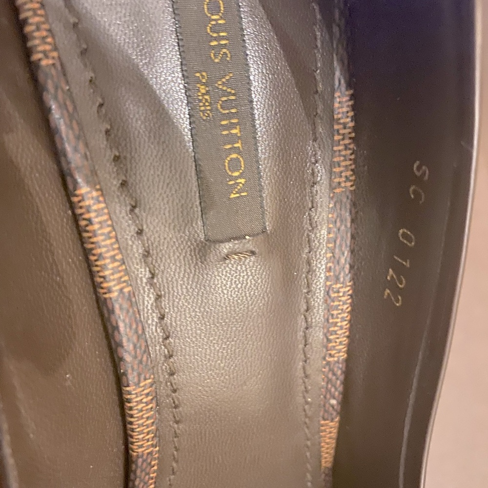 Louis Vuitton Brown Valentine Daniel Ebene Patent Bow Heel Pump